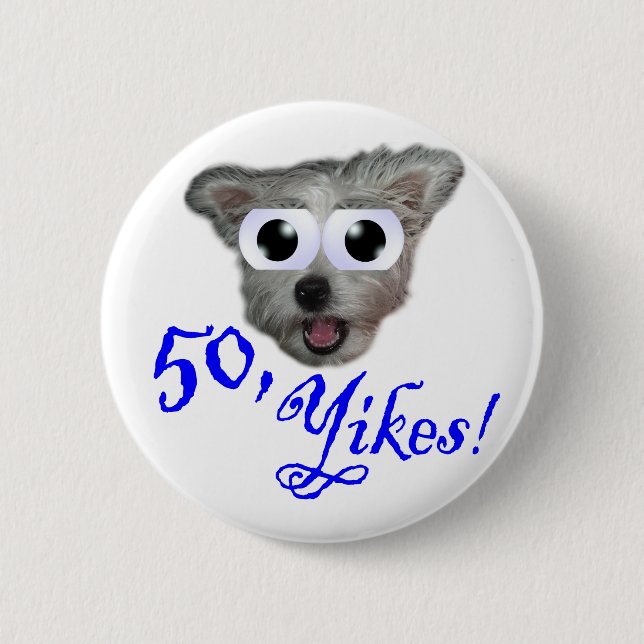 Badge Rond 5 Cm cinquantième Bouton (Devant)