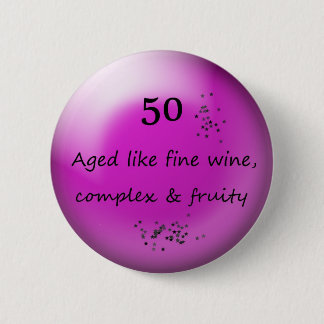Badge Rond 5 Cm cinquantième Bouton d'anniversaire