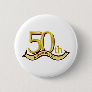 Badge Rond 5 Cm Cinquantième cadeau personnalisé d'anniversaire