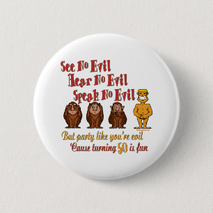 Badge Rond 5 Cm cinquantième Cadeaux d'anniversaire