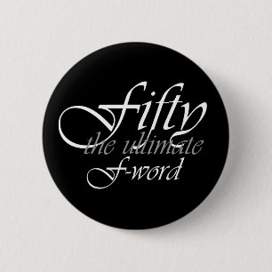 Badge Rond 5 Cm cinquantième cadeaux d'anniversaire - cinquante,