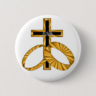 Badge Rond 5 Cm cinquantième Cadeaux d'anniversaire de mariage