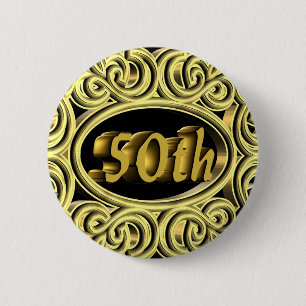 Badge Rond 5 Cm cinquantième Cadeaux d'anniversaire de mariage
