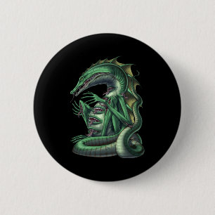 Badge Rond 5 Cm CipactliAztec Mythologie Créature Cipactli