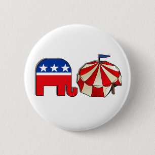 Badge Rond 5 Cm Cirque républicain éléphant et tente