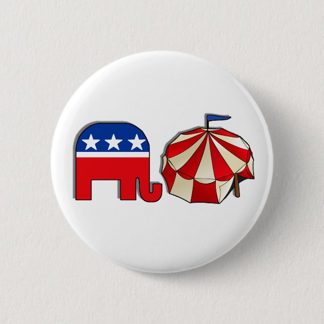 Badge Rond 5 Cm Cirque républicain éléphant et tente (Devant)