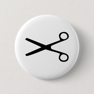 Badge Rond 5 Cm Ciseaux