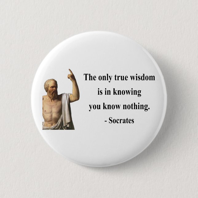 Badge Rond 5 Cm Citation 3b de Socrates (Devant)