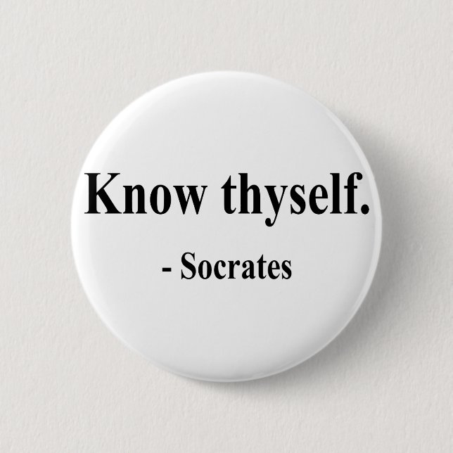 Badge Rond 5 Cm Citation 5a de Socrates (Devant)