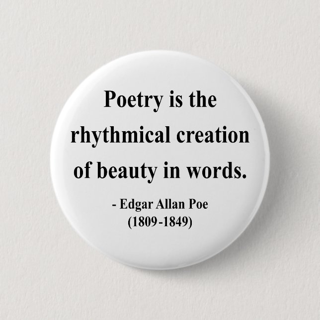 Badge Rond 5 Cm Citation 5a d'Edgar Allen Poe (Devant)
