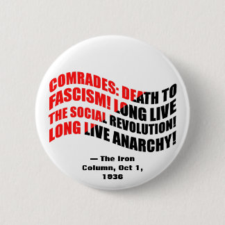 Badge Rond 5 Cm Citation antifasciste de colonne de fer