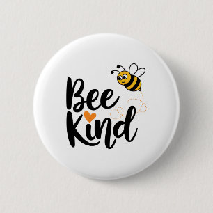 Badge Rond 5 Cm Citation Avec Orange Love bee Sticker