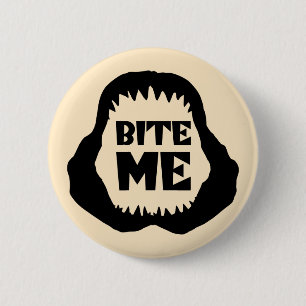 Badge Rond 5 Cm Citation Bite me - Requin Jaws