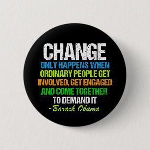 Badge Rond 5 Cm Citation d'adieu de la parole d'Obama sur le