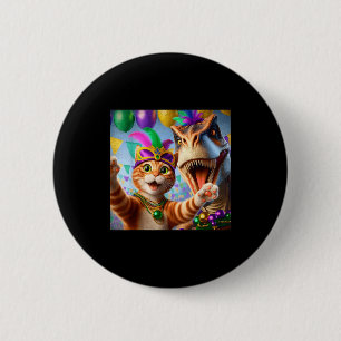 Badge Rond 5 Cm Citation de dinosaure de chat de selfie de Mardi G