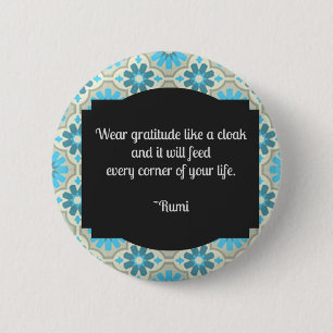 Badge Rond 5 Cm Citation de Gratitude Rumi