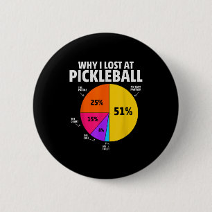 Badge Rond 5 Cm Citation de joueur de pickleball amusant Picklebal