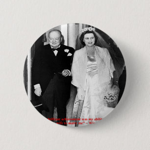 Badge Rond 5 Cm Citation de mariage célèbre de Churchill