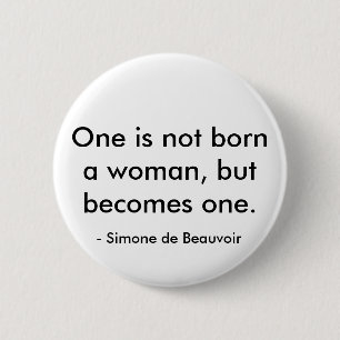 Badge Rond 5 Cm Citation de Simone de Beauvoir