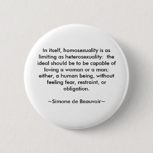 Badge Rond 5 Cm Citation de Simone de Beauvoir