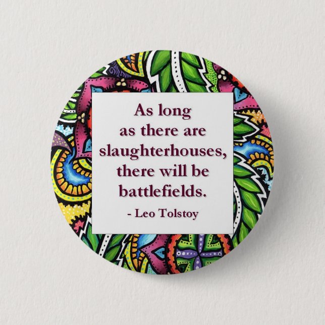 Badge Rond 5 Cm Citation de Tolstoy (Devant)
