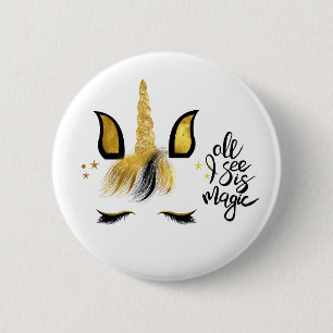 Badge Rond 5 Cm Citation magique Unicorn