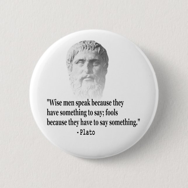 Badge Rond 5 Cm Citation Par Platon (Devant)