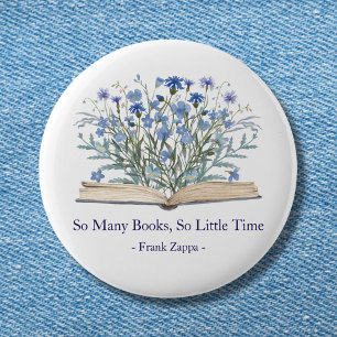 Badge Rond 5 Cm Citation personnalisée Fleurs sauvages bleues pous