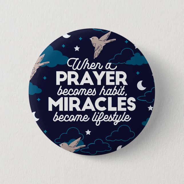 Badge Rond 5 Cm Citations de prière et de miracles (Devant)