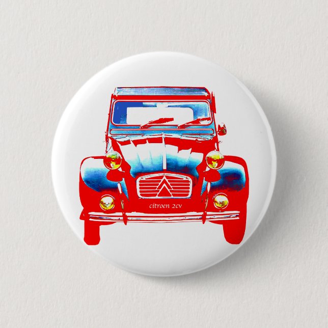 Badge Rond 5 Cm Citroen 2CV 2 (Devant)
