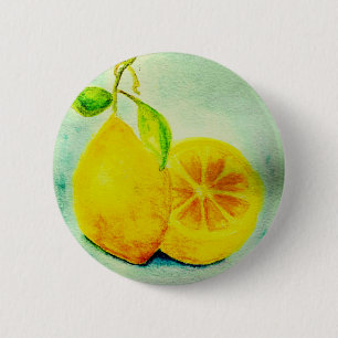 Badge Rond 5 Cm Citrons de style vintage