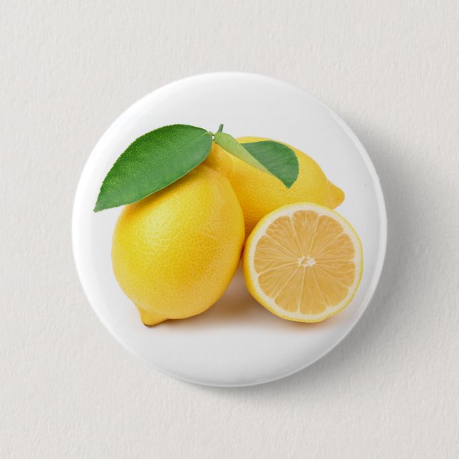 Badge Rond 5 Cm Citrons jaunes clairs et frais (Devant)