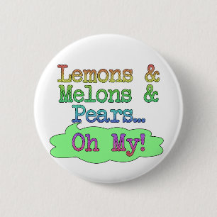 Badge Rond 5 Cm Citrons, melons, poires, oh mon !