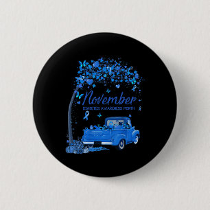 Badge Rond 5 Cm Citrouille Camion Novembre Mois de sensibilisation