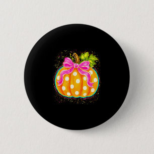 Badge Rond 5 Cm Citrouille coquette automne saison d'automne actio