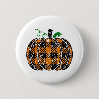 Badge Rond 5 Cm Citrouille de plaid de chute