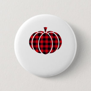 Badge Rond 5 Cm Citrouille de Thanksgiving C rouge et noir