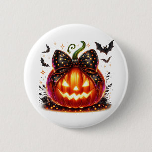 Badge Rond 5 Cm Citrouille d'Halloween