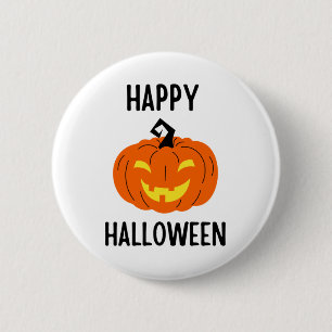 Badge Rond 5 Cm Citrouille d'Halloween
