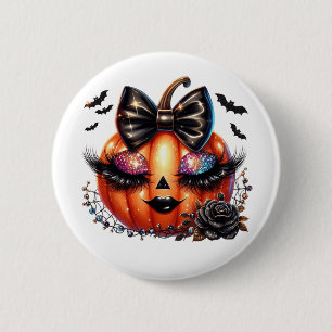 Badge Rond 5 Cm Citrouille d'Halloween