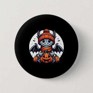 Badge Rond 5 Cm Citrouille Halloween Dragon