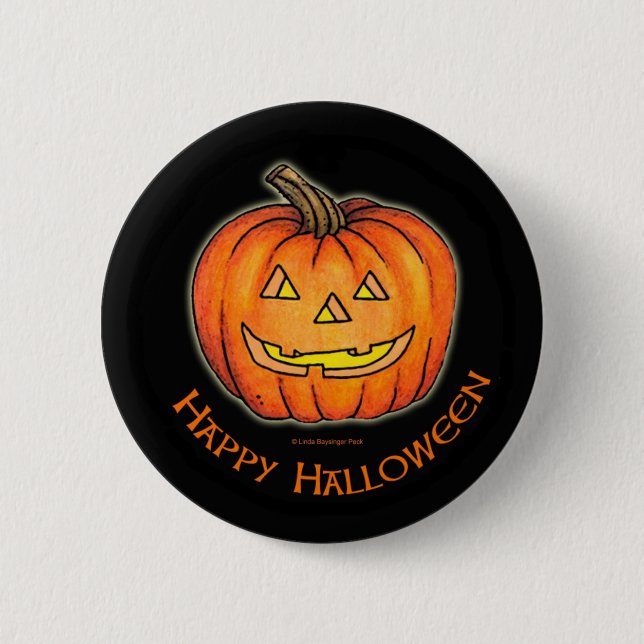 Badge Rond 5 Cm Citrouille heureux de Halloween (Devant)
