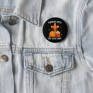 Badge Rond 5 Cm Citrouille Spice et Jésus-Christ