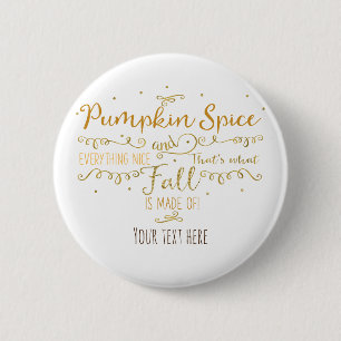 Badge Rond 5 Cm Citrouille Spice & Tout Chouette Automne