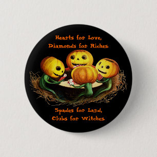 Badge Rond 5 Cm Citrouilles à Cartes Bouton Halloween