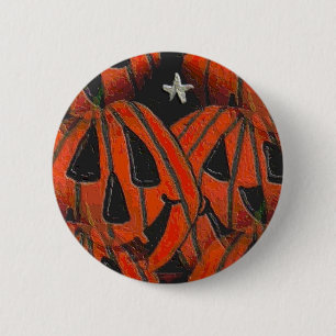 Badge Rond 5 Cm Citrouilles, de citrouilles bouton de Halloween