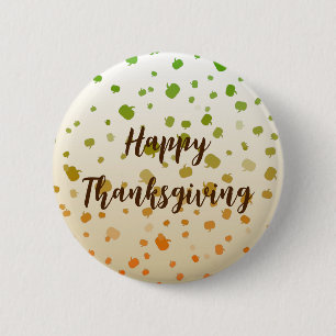 Badge Rond 5 Cm Citrouilles de Thanksgiving