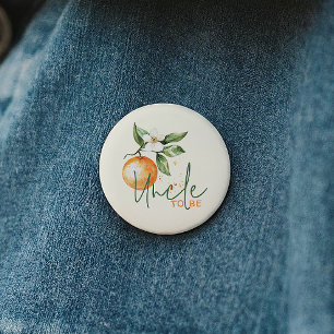 Badge Rond 5 Cm Citrus Little Cutie Baby Shower Oncle à Venir