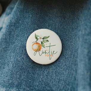 Badge Rond 5 Cm Citrus Little Cutie Baby Shower Tante à Venir