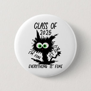 Badge Rond 5 Cm Cl De 2025 Drôle Chat Noir